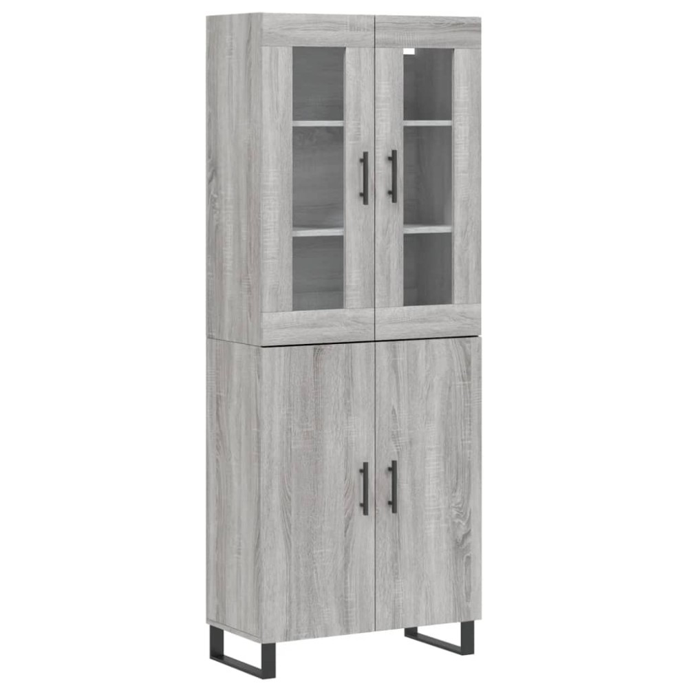 vidaXL Ντουλάπι Γκρι Sonoma 69,5 x 34 x 180 εκ. Επεξεργασμένο Ξύλο