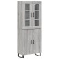 vidaXL Ντουλάπι Γκρι Sonoma 69,5 x 34 x 180 εκ. Επεξεργασμένο Ξύλο