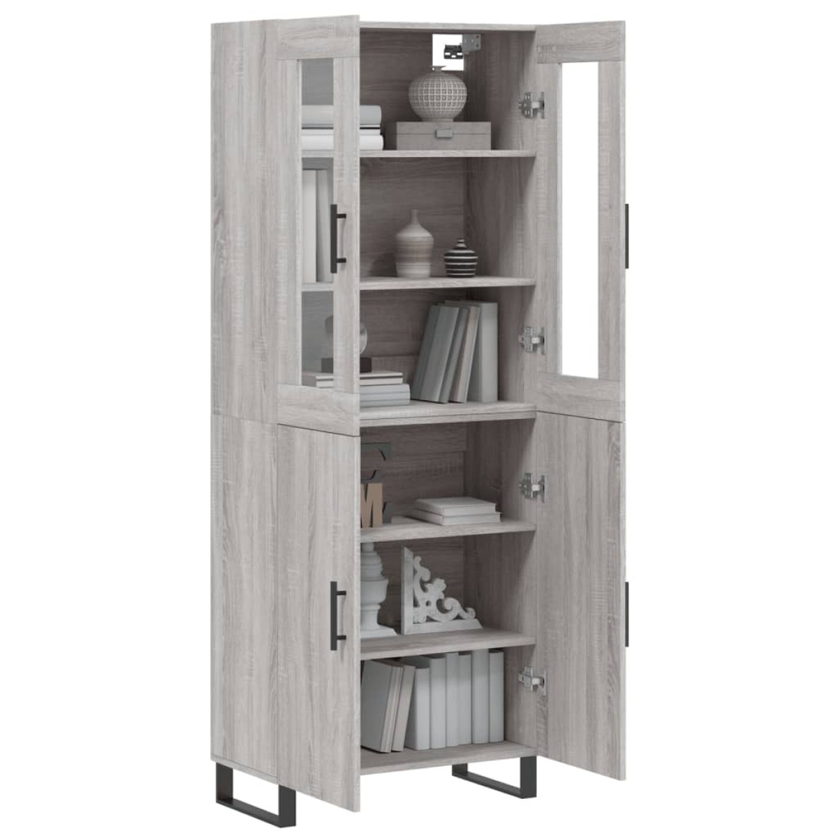 vidaXL Ντουλάπι Γκρι Sonoma 69,5 x 34 x 180 εκ. Επεξεργασμένο Ξύλο