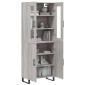 vidaXL Ντουλάπι Γκρι Sonoma 69,5 x 34 x 180 εκ. Επεξεργασμένο Ξύλο