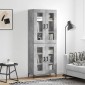 vidaXL Ντουλάπι Γκρι Σκυροδέματος 69,5x34x180 εκ. Επεξεργασμένο Ξύλο
