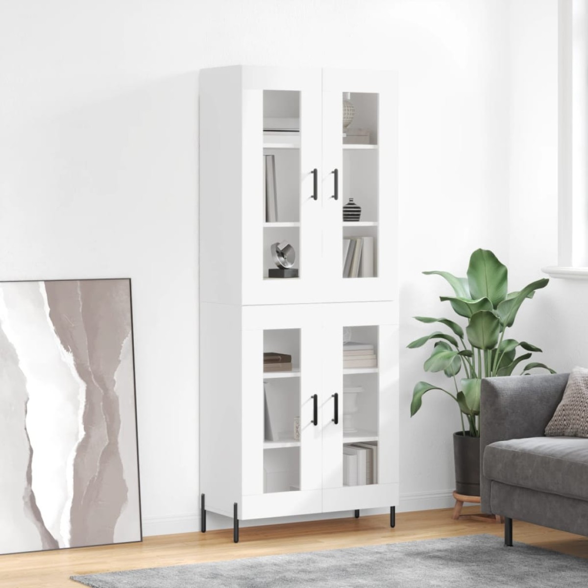 vidaXL Ντουλάπι Λευκό 69,5x34x180 εκ. από Επεξεργασμένο Ξύλο