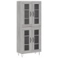vidaXL Ντουλάπι Γκρι Sonoma 69,5 x 34 x 180 εκ. Επεξεργασμένο Ξύλο