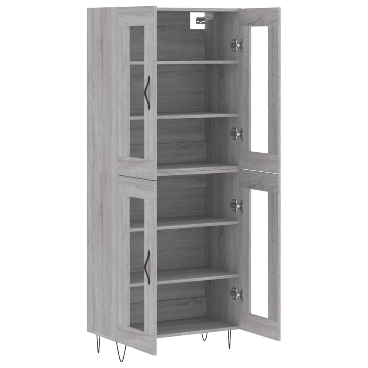 vidaXL Ντουλάπι Γκρι Sonoma 69,5 x 34 x 180 εκ. Επεξεργασμένο Ξύλο