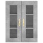 vidaXL Ντουλάπι Γκρι Σκυροδέματος 69,5x34x180 εκ. Επεξεργασμένο Ξύλο