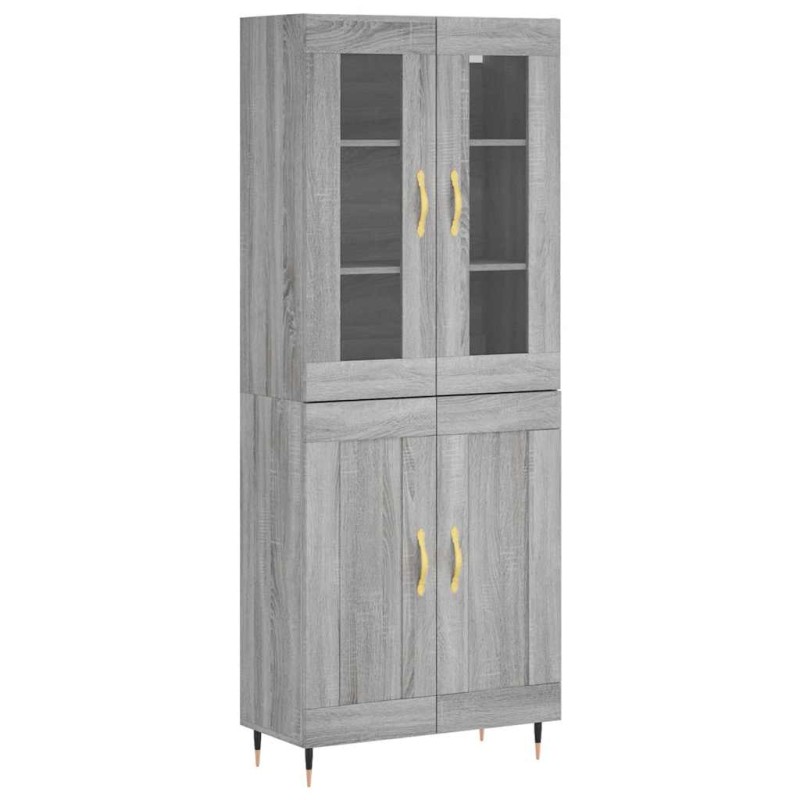 vidaXL Ντουλάπι Γκρι Sonoma 69,5 x 34 x 180 εκ. Επεξεργασμένο Ξύλο