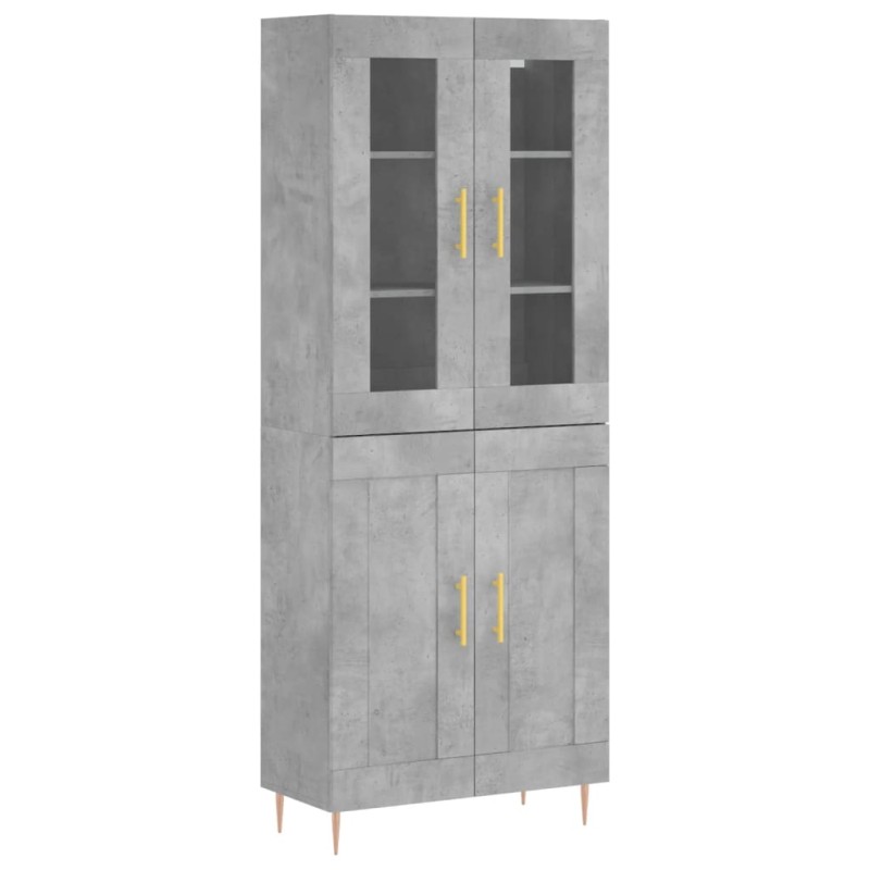 vidaXL Ντουλάπι Γκρι Σκυροδέματος 69,5x34x180 εκ. Επεξεργασμένο Ξύλο