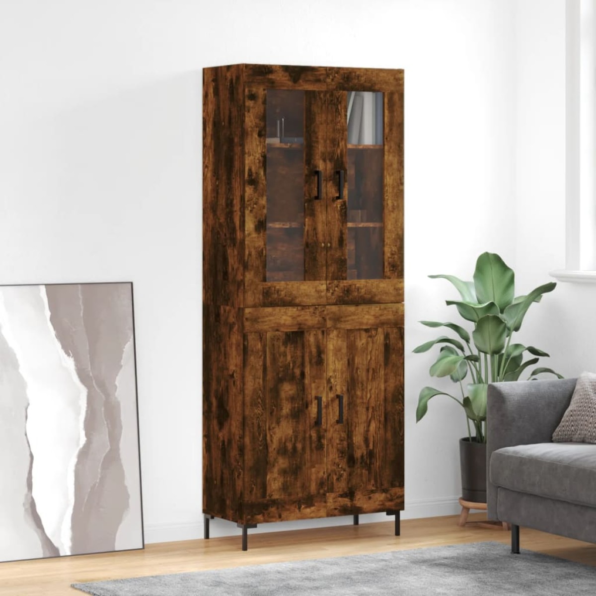 vidaXL Ντουλάπι Καπνιστή Δρυς 69,5x34x180 εκ. από Επεξεργασμένο Ξύλο