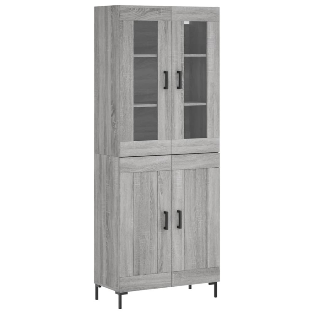 vidaXL Ντουλάπι Γκρι Sonoma 69,5 x 34 x 180 εκ. Επεξεργασμένο Ξύλο