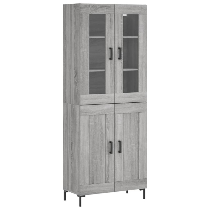 vidaXL Ντουλάπι Γκρι Sonoma 69,5 x 34 x 180 εκ. Επεξεργασμένο Ξύλο