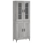 vidaXL Ντουλάπι Γκρι Sonoma 69,5 x 34 x 180 εκ. Επεξεργασμένο Ξύλο