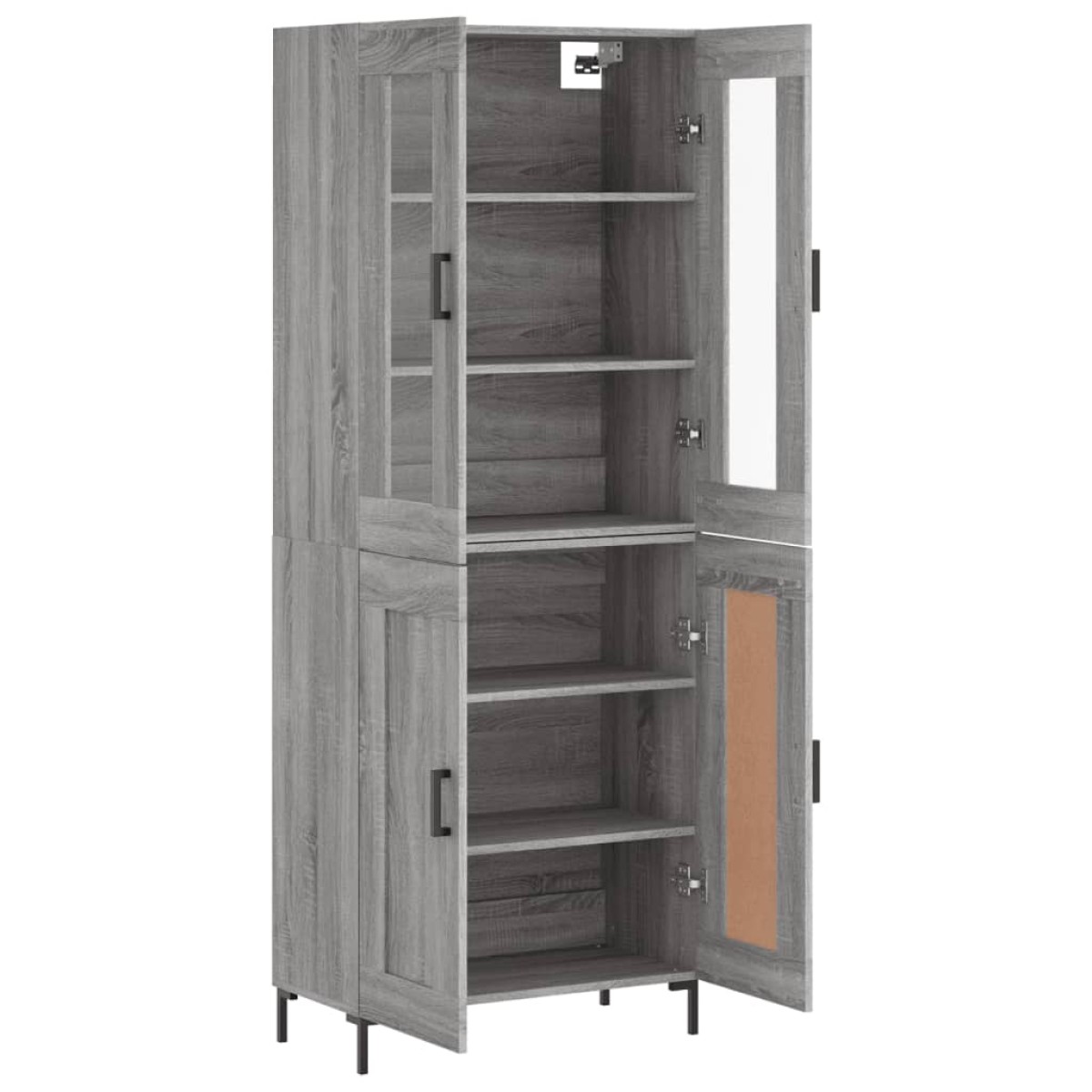 vidaXL Ντουλάπι Γκρι Sonoma 69,5 x 34 x 180 εκ. Επεξεργασμένο Ξύλο