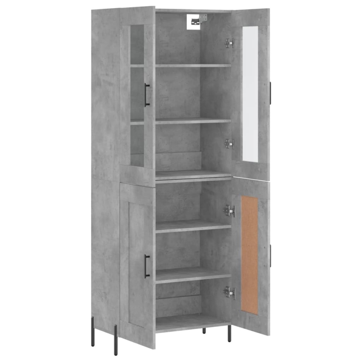 vidaXL Ντουλάπι Γκρι Σκυροδέματος 69,5x34x180 εκ. Επεξεργασμένο Ξύλο
