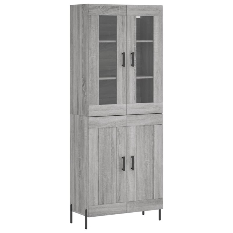 vidaXL Ντουλάπι Γκρι Sonoma 69,5 x 34 x 180 εκ. Επεξεργασμένο Ξύλο