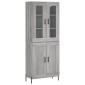 vidaXL Ντουλάπι Γκρι Sonoma 69,5 x 34 x 180 εκ. Επεξεργασμένο Ξύλο