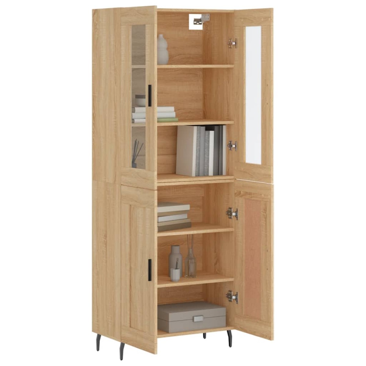 vidaXL Ντουλάπι Sonoma δρυς 69,5 x 34 x 180 εκ. από Επεξεργασμένο Ξύλο