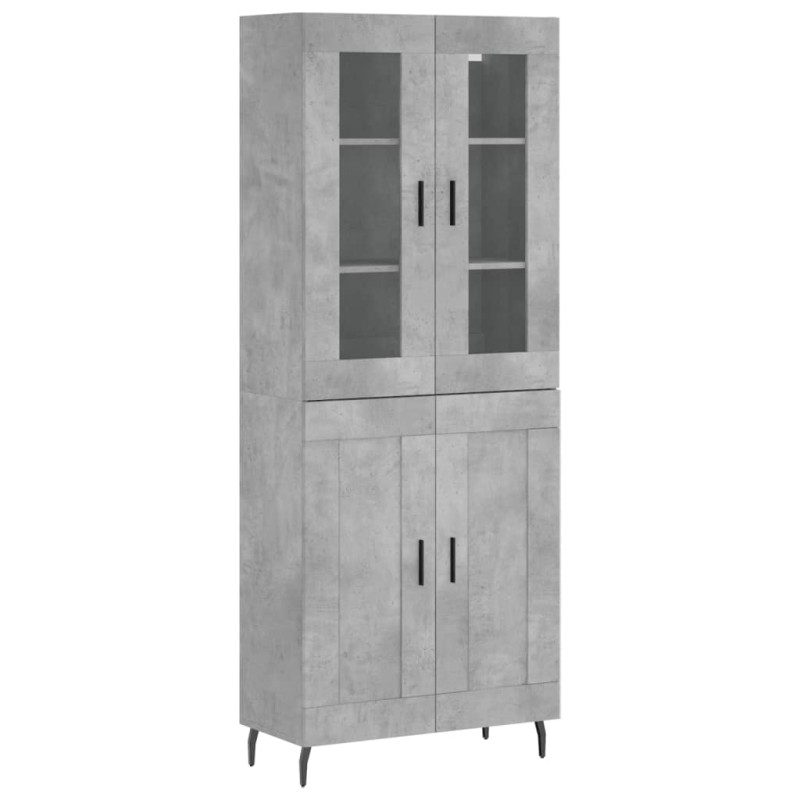 vidaXL Ντουλάπι Γκρι Σκυροδέματος 69,5x34x180 εκ. Επεξεργασμένο Ξύλο