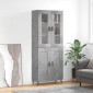 vidaXL Ντουλάπι Γκρι Σκυροδέματος 69,5x34x180 εκ. Επεξεργασμένο Ξύλο
