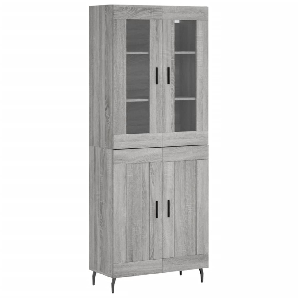 vidaXL Ντουλάπι Γκρι Sonoma 69,5 x 34 x 180 εκ. Επεξεργασμένο Ξύλο