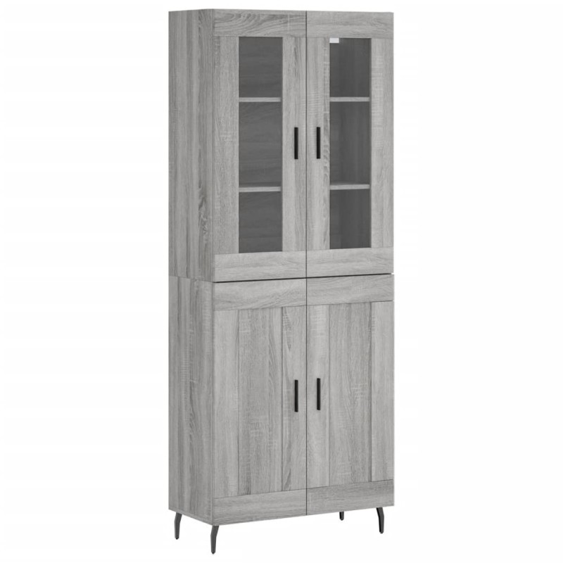 vidaXL Ντουλάπι Γκρι Sonoma 69,5 x 34 x 180 εκ. Επεξεργασμένο Ξύλο