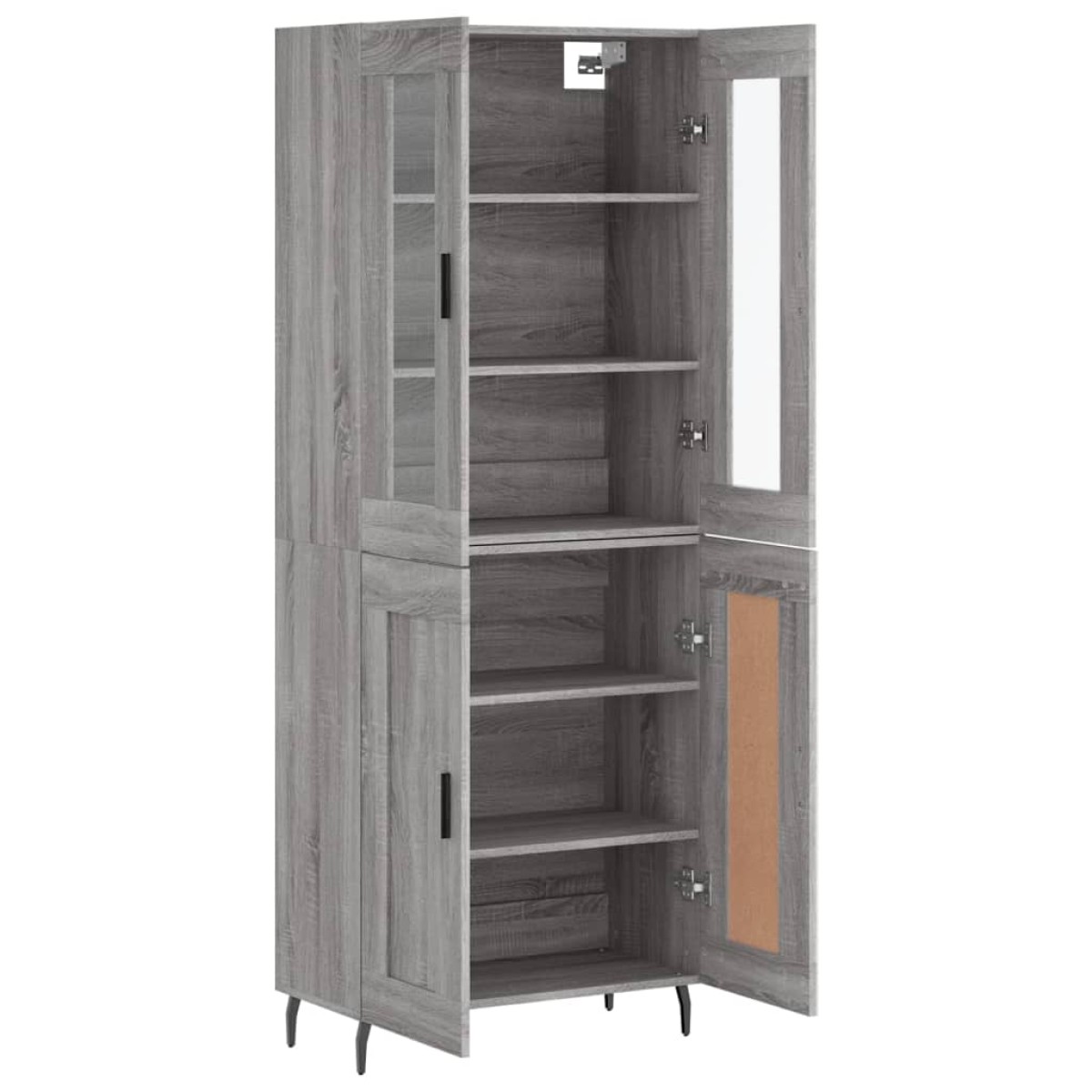 vidaXL Ντουλάπι Γκρι Sonoma 69,5 x 34 x 180 εκ. Επεξεργασμένο Ξύλο