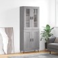 vidaXL Ντουλάπι Γκρι Sonoma 69,5 x 34 x 180 εκ. Επεξεργασμένο Ξύλο