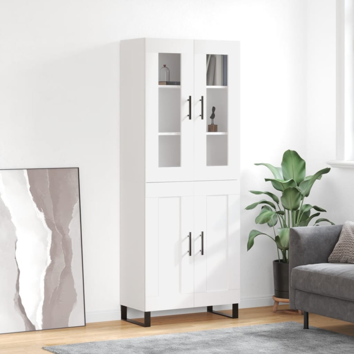 vidaXL Ντουλάπι Λευκό 69,5x34x180 εκ. από Επεξεργασμένο Ξύλο