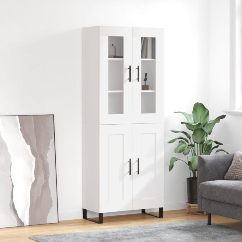 vidaXL Ντουλάπι Λευκό 69,5x34x180 εκ. από Επεξεργασμένο Ξύλο