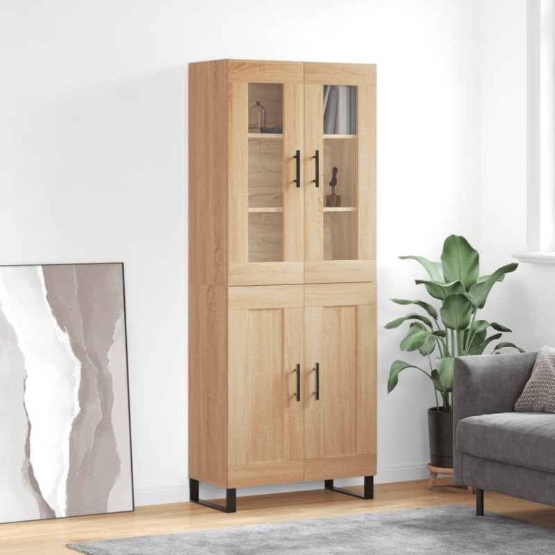 vidaXL Ντουλάπι Sonoma δρυς 69,5 x 34 x 180 εκ. από Επεξεργασμένο Ξύλο