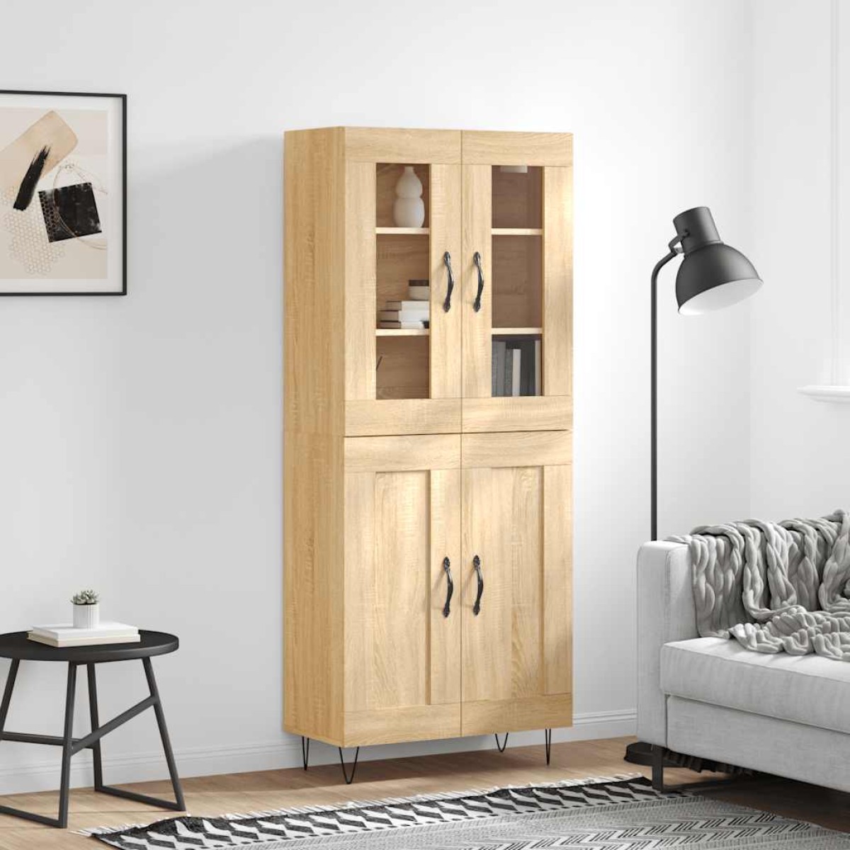 vidaXL Ντουλάπι Sonoma δρυς 69,5 x 34 x 180 εκ. από Επεξεργασμένο Ξύλο