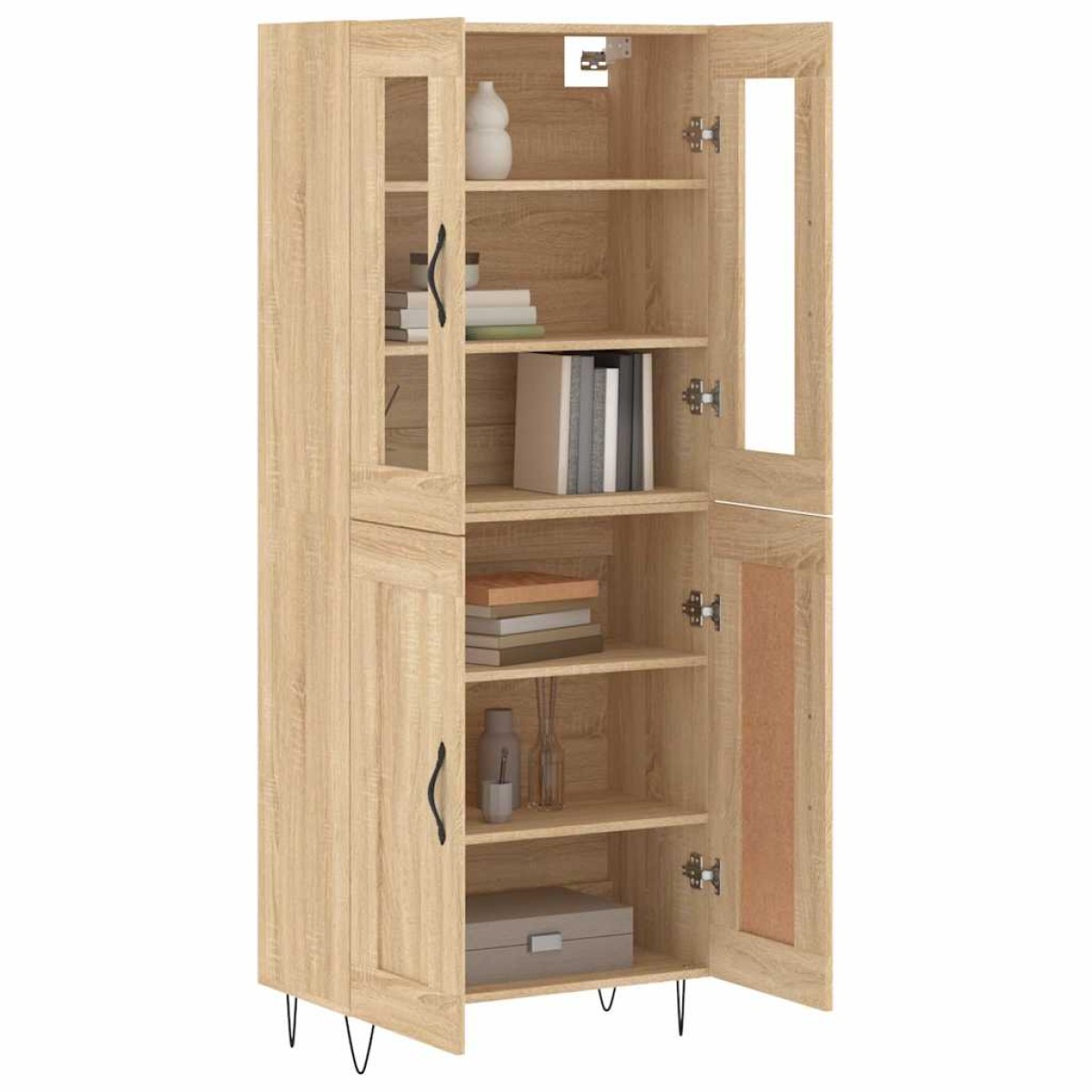 vidaXL Ντουλάπι Sonoma δρυς 69,5 x 34 x 180 εκ. από Επεξεργασμένο Ξύλο