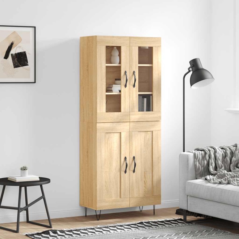 vidaXL Ντουλάπι Sonoma δρυς 69,5 x 34 x 180 εκ. από Επεξεργασμένο Ξύλο
