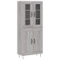 vidaXL Ντουλάπι Γκρι Sonoma 69,5 x 34 x 180 εκ. Επεξεργασμένο Ξύλο