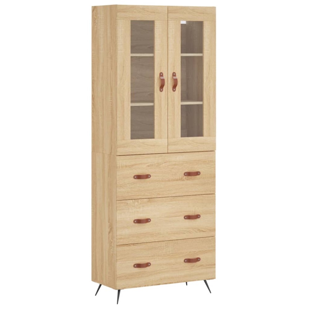 vidaXL Ντουλάπι Sonoma δρυς 69,5 x 34 x 180 εκ. από Επεξεργασμένο Ξύλο
