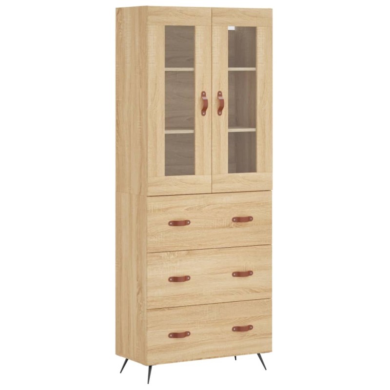 vidaXL Ντουλάπι Sonoma δρυς 69,5 x 34 x 180 εκ. από Επεξεργασμένο Ξύλο