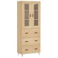 vidaXL Ντουλάπι Sonoma δρυς 69,5 x 34 x 180 εκ. από Επεξεργασμένο Ξύλο