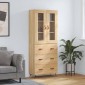 vidaXL Ντουλάπι Sonoma δρυς 69,5 x 34 x 180 εκ. από Επεξεργασμένο Ξύλο
