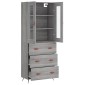 vidaXL Ντουλάπι Γκρι Sonoma 69,5 x 34 x 180 εκ. Επεξεργασμένο Ξύλο