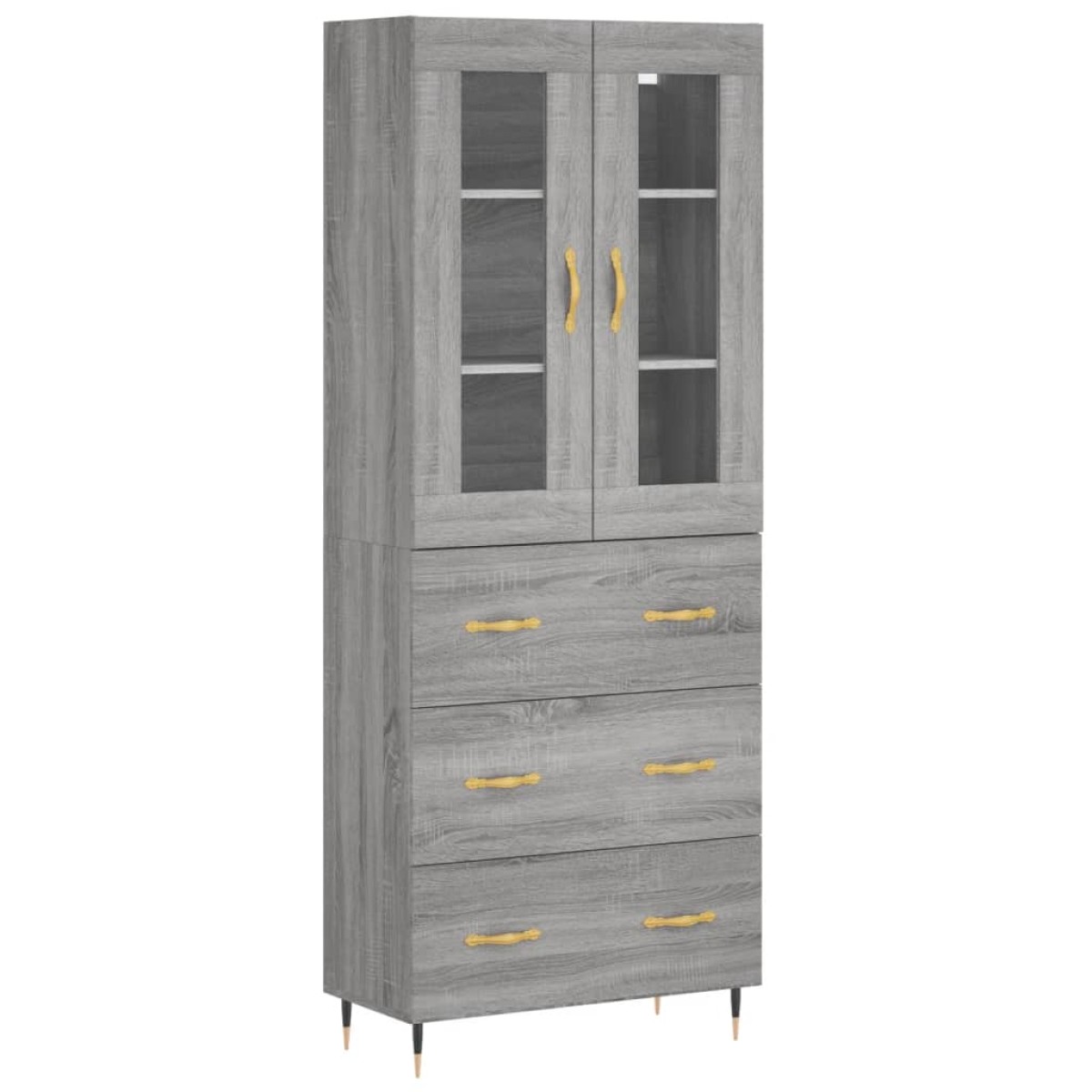 vidaXL Ντουλάπι Γκρι Sonoma 69,5 x 34 x 180 εκ. Επεξεργασμένο Ξύλο