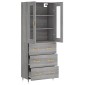 vidaXL Ντουλάπι Γκρι Sonoma 69,5 x 34 x 180 εκ. Επεξεργασμένο Ξύλο