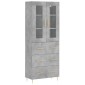 vidaXL Ντουλάπι Γκρι Σκυροδέματος 69,5x34x180 εκ. Επεξεργασμένο Ξύλο
