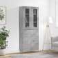 vidaXL Ντουλάπι Γκρι Σκυροδέματος 69,5x34x180 εκ. Επεξεργασμένο Ξύλο
