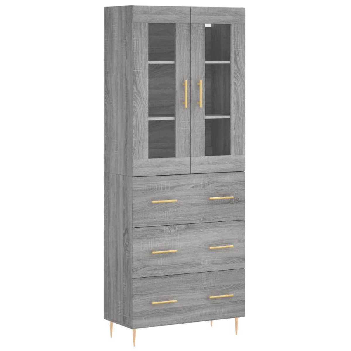 vidaXL Ντουλάπι Γκρι Sonoma 69,5 x 34 x 180 εκ. Επεξεργασμένο Ξύλο