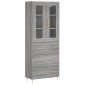 vidaXL Ντουλάπι Γκρι Sonoma 69,5 x 34 x 180 εκ. Επεξεργασμένο Ξύλο
