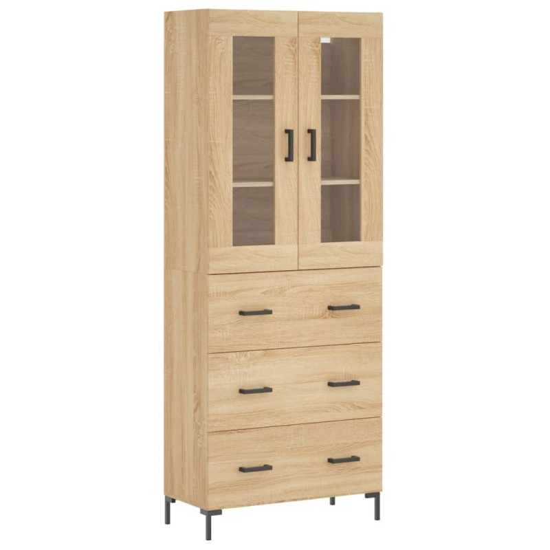 vidaXL Ντουλάπι Sonoma δρυς 69,5 x 34 x 180 εκ. από Επεξεργασμένο Ξύλο