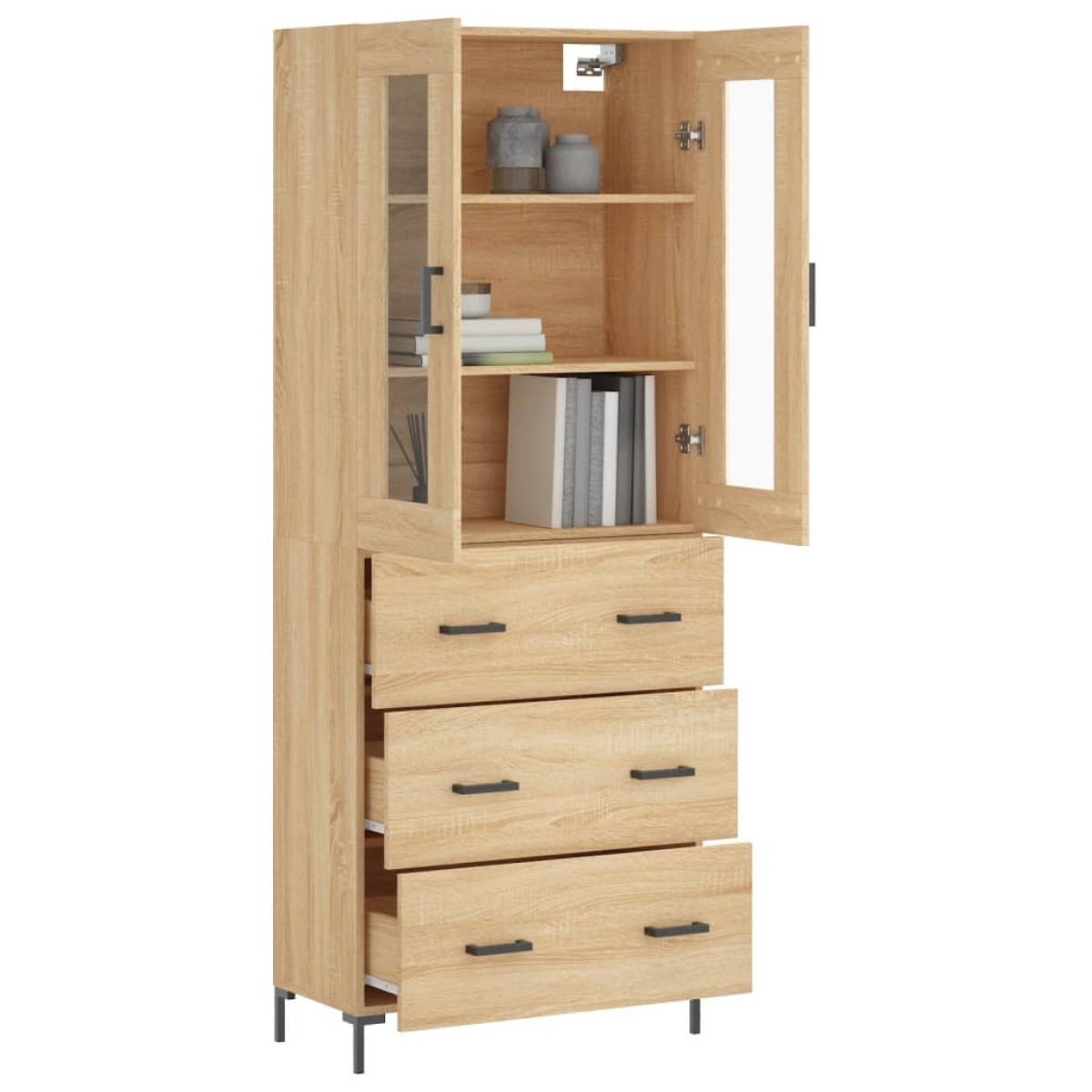 vidaXL Ντουλάπι Sonoma δρυς 69,5 x 34 x 180 εκ. από Επεξεργασμένο Ξύλο