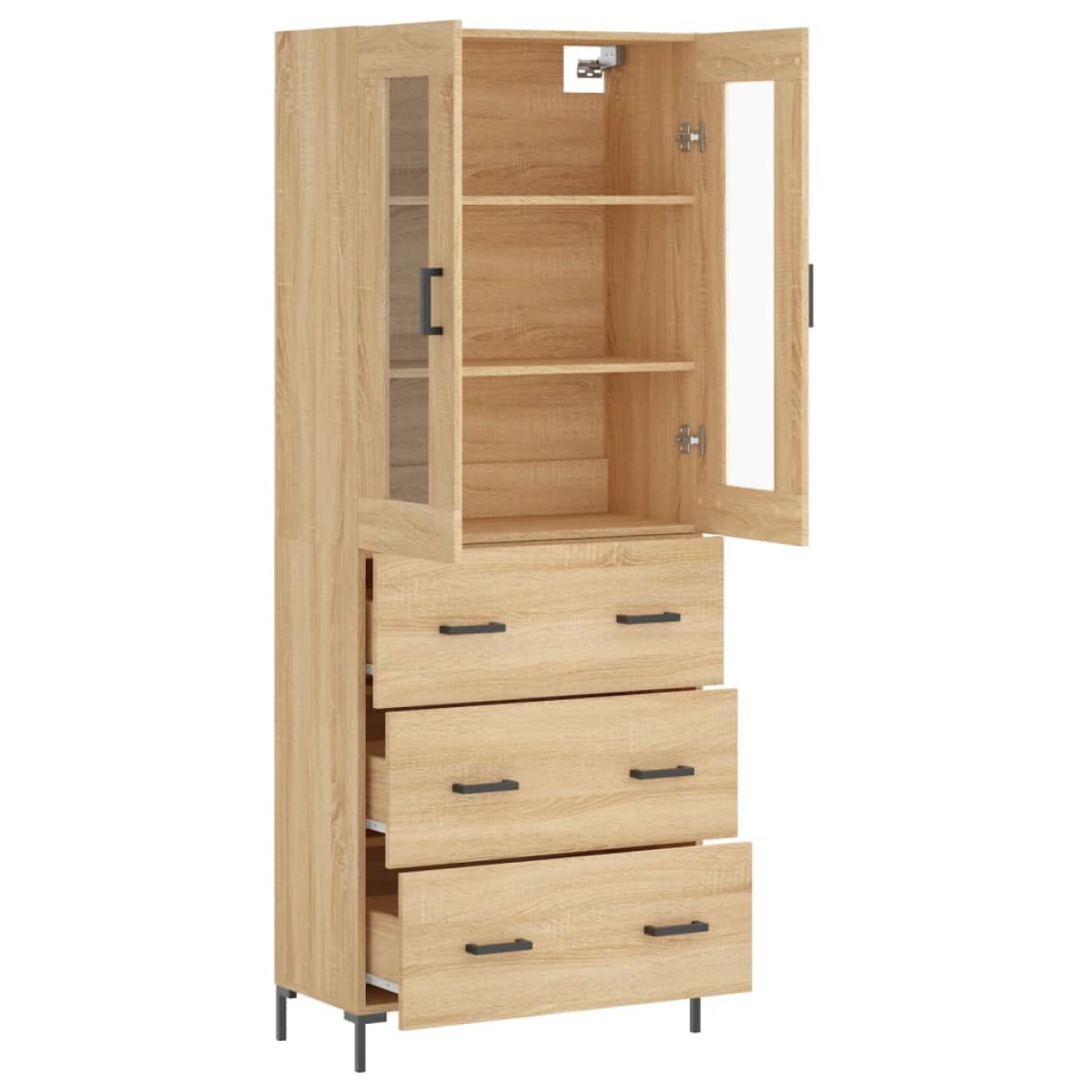 vidaXL Ντουλάπι Sonoma δρυς 69,5 x 34 x 180 εκ. από Επεξεργασμένο Ξύλο