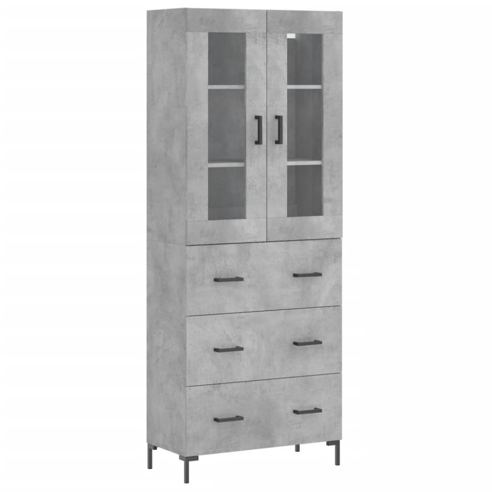 vidaXL Ντουλάπι Γκρι Σκυροδέματος 69,5x34x180 εκ. Επεξεργασμένο Ξύλο