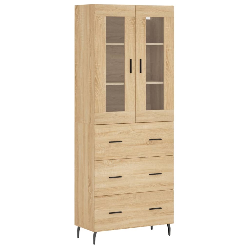 vidaXL Ντουλάπι Sonoma δρυς 69,5 x 34 x 180 εκ. από Επεξεργασμένο Ξύλο