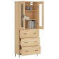 vidaXL Ντουλάπι Sonoma δρυς 69,5 x 34 x 180 εκ. από Επεξεργασμένο Ξύλο